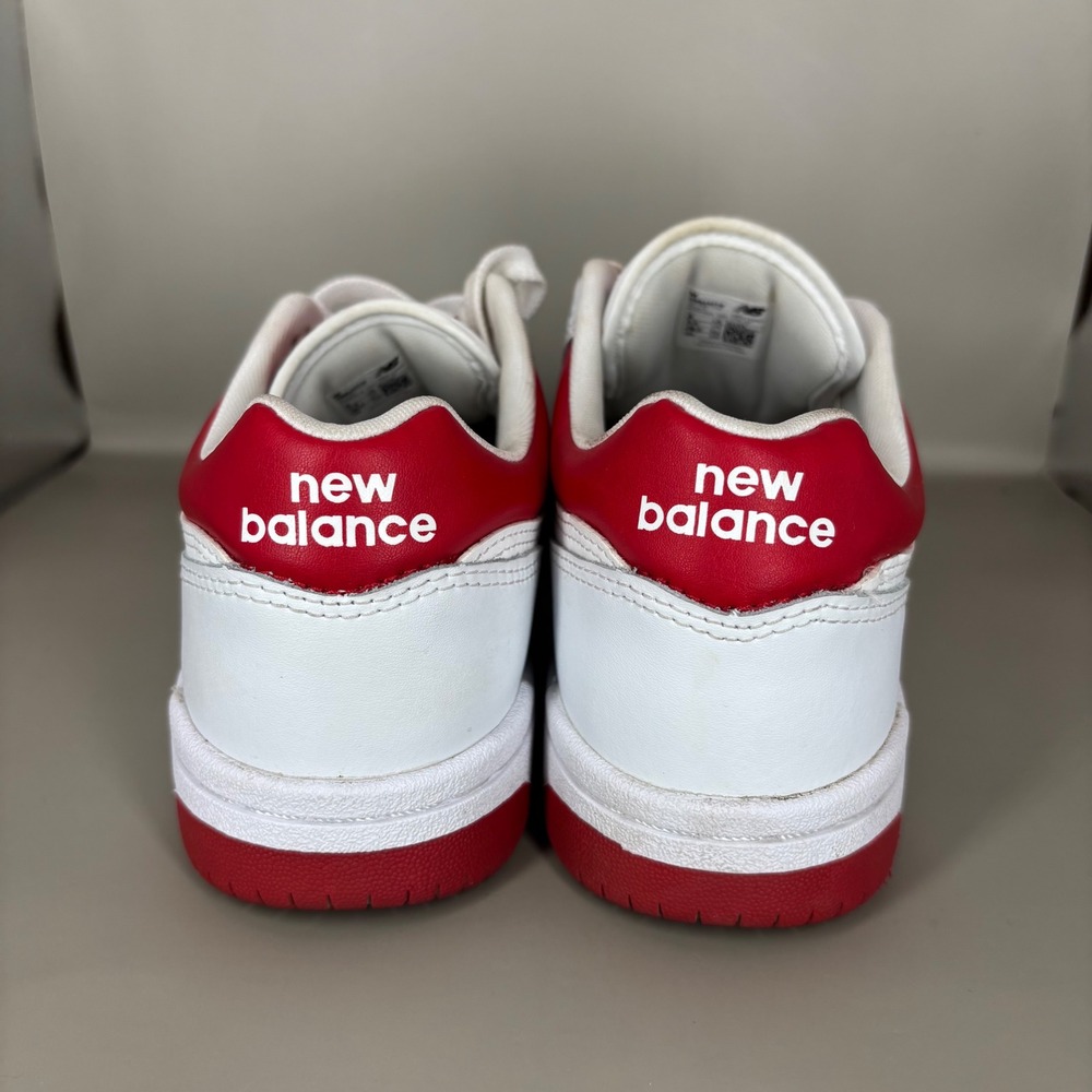 New Balance 480 White Red Leather Low Top Sneakers GSB480TR Mens 6 Boys 6 - Picture 4 of 7
